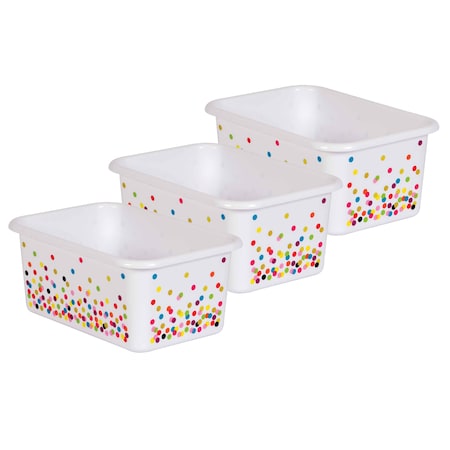 Teacher Created Resources Storage Bin, Plastic, White/Multi, 3 PK TCR20888